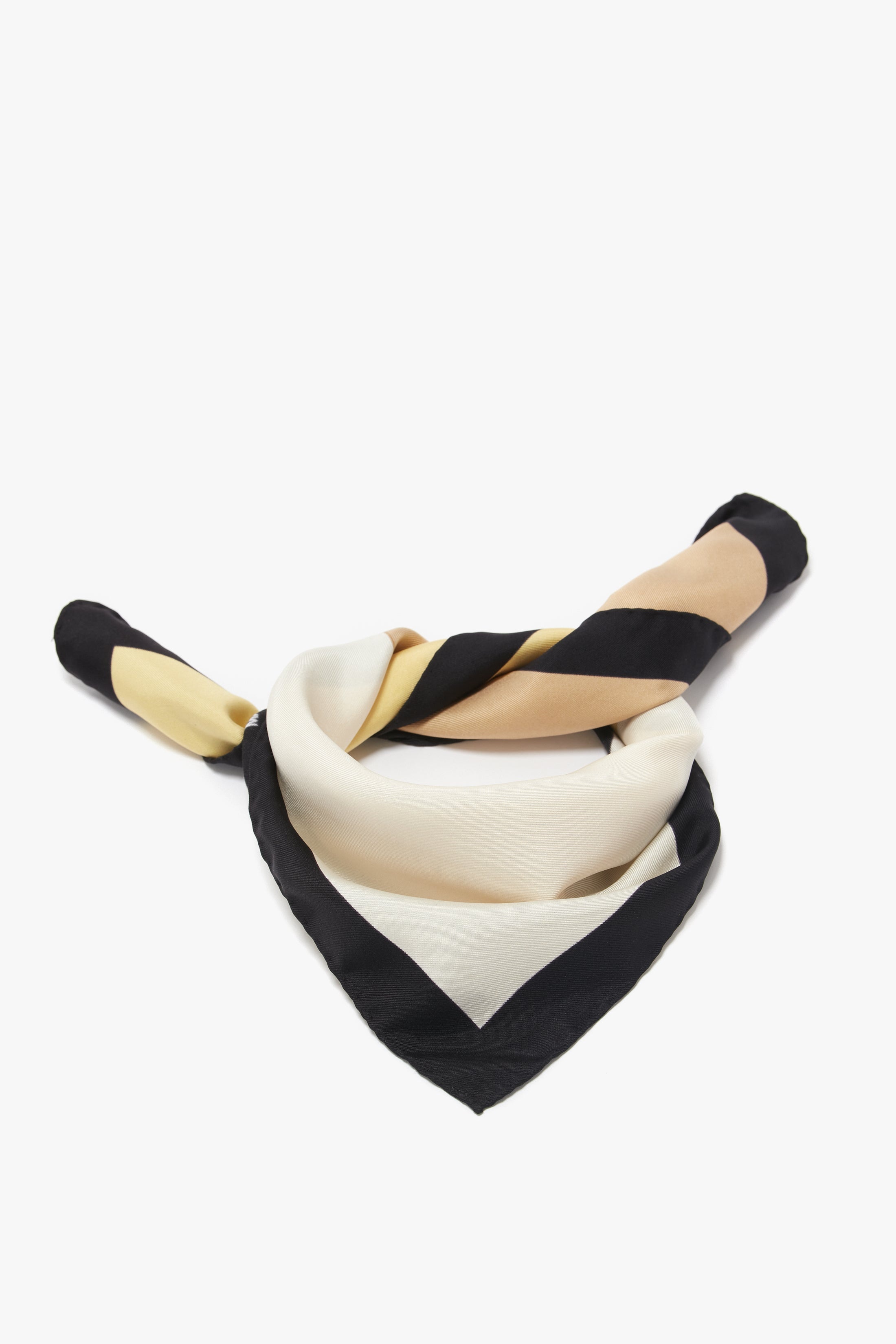 Colour Block Silk Scarf In Macadamia - 1