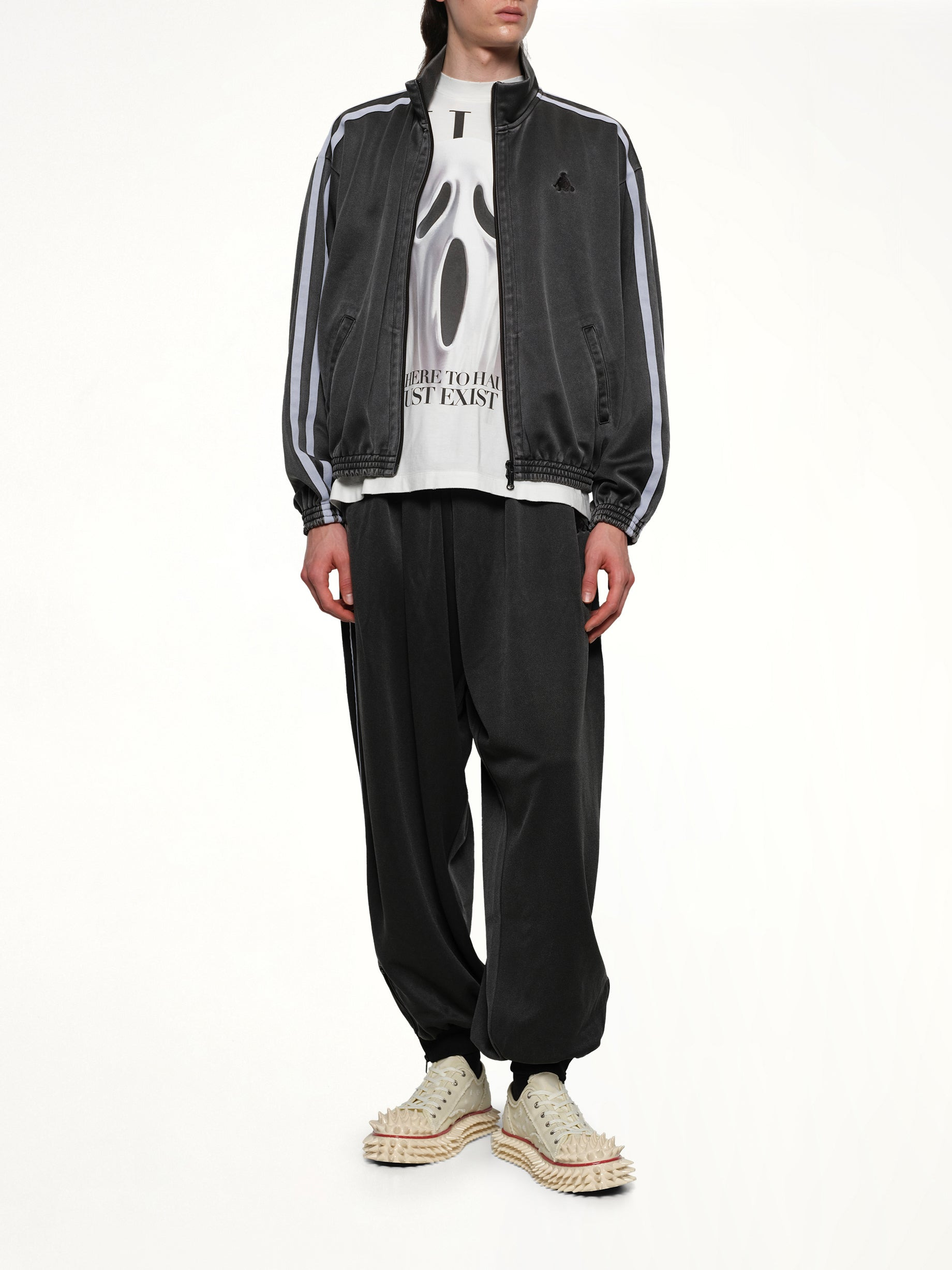 Faded Black Track Jacket in Grey - 4