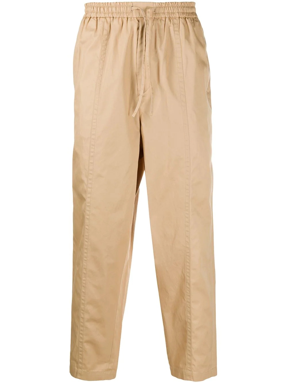 drawstring cropped tapered trousers - 1