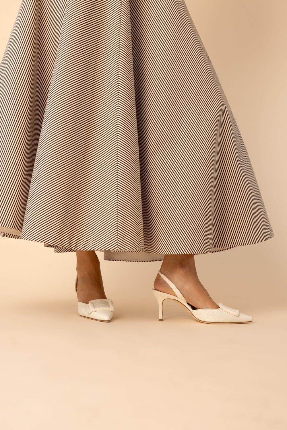 Maysli Slingback Pump - Light Cream Croc - 3