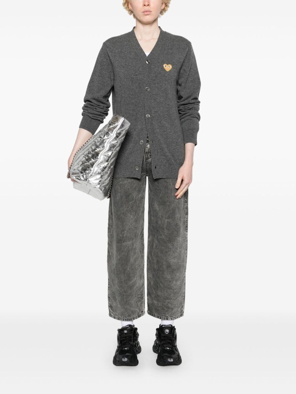 mélange-effect wool cardigan - 2