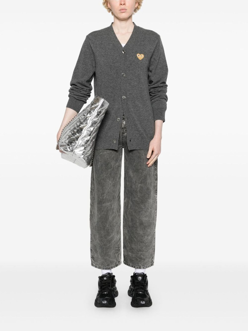 Comme des Garçons PLAY mélange-effect wool cardigan outlook