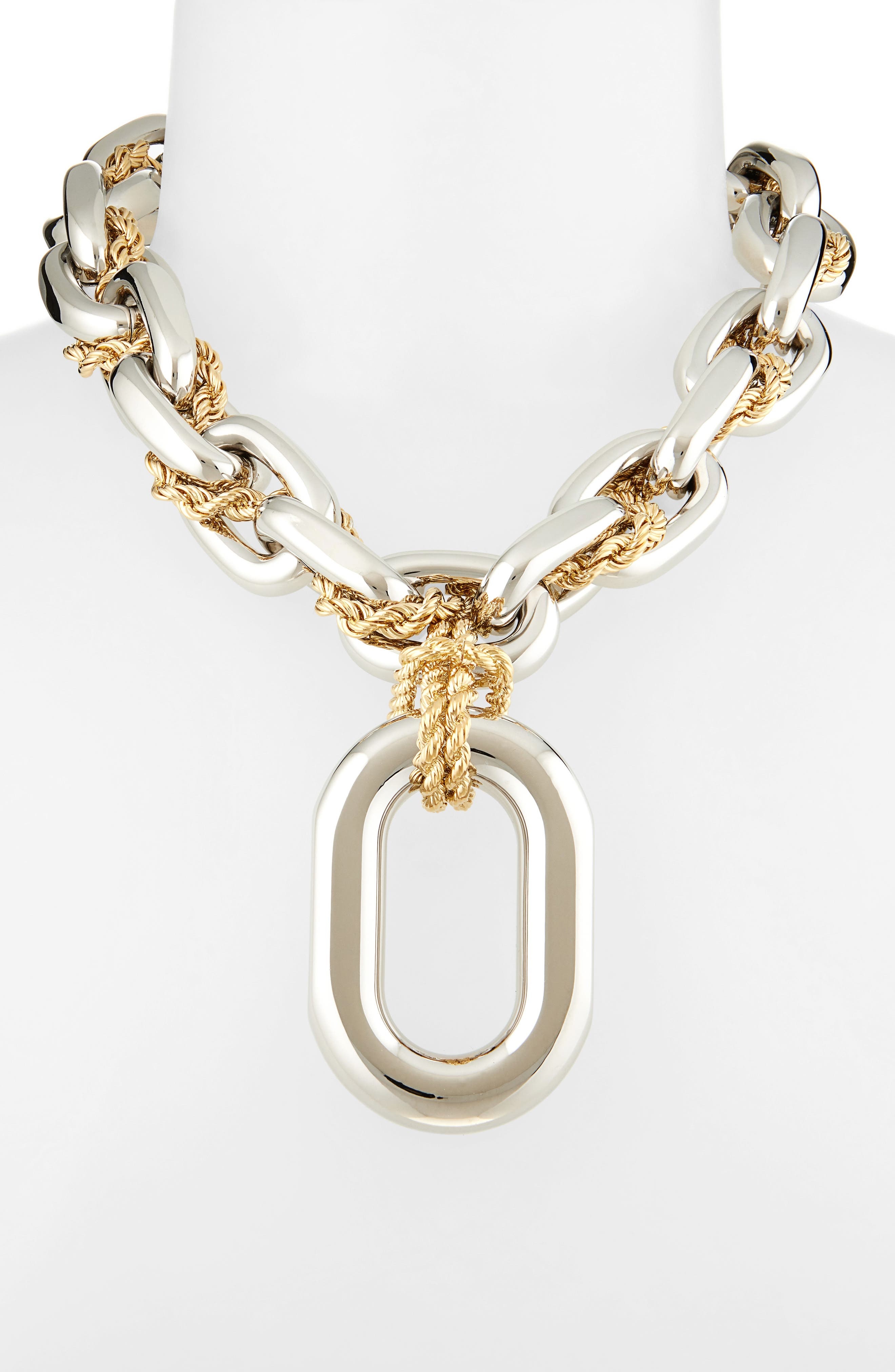 Rabanne XL Link Pendant Necklace in Silver /Gold at Nordstrom - 4