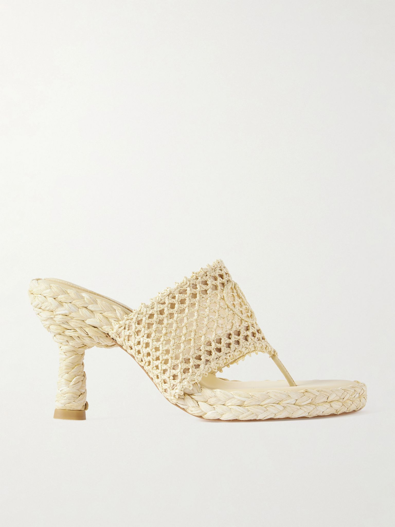 Isla crocheted raffia mules Beige - 1