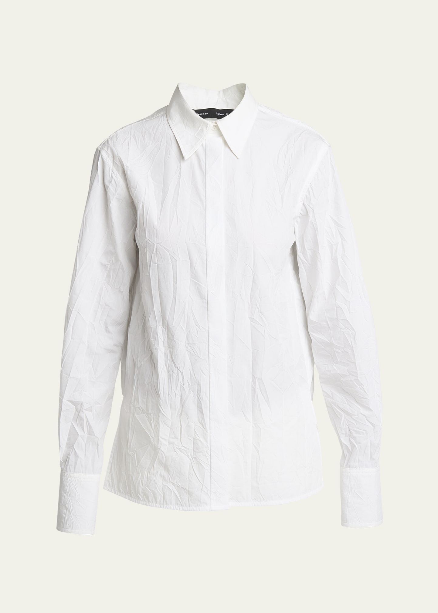 Allen Button Down Crinkled Cotton Shirt - 1