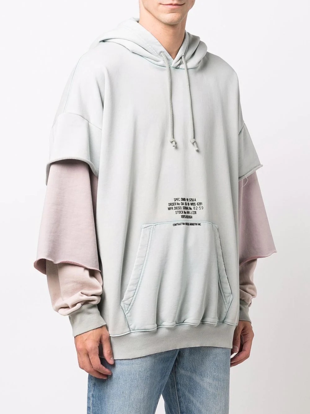 logo-print layered hoodie - 3