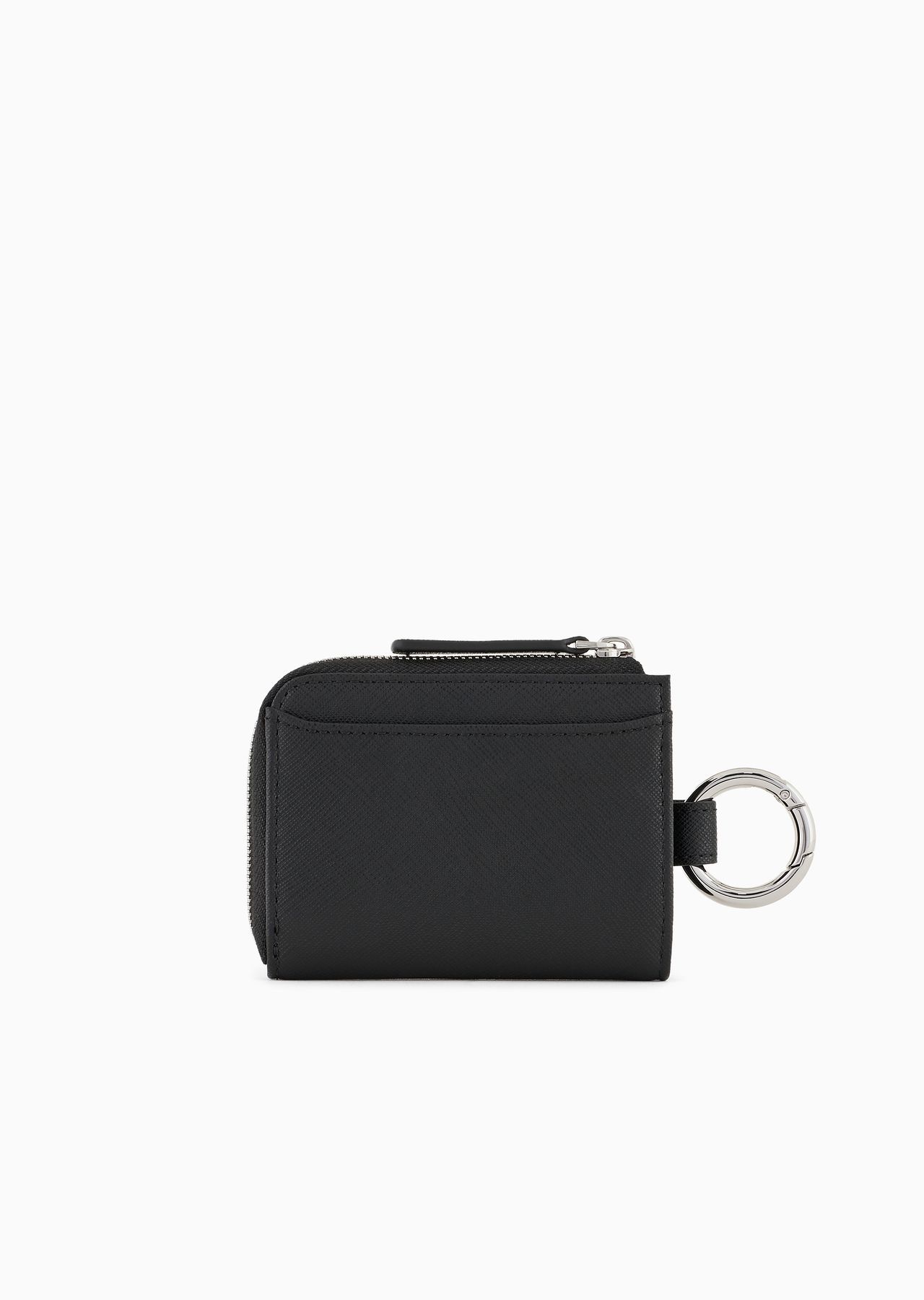 ASV regenerated Saffiano leather compact wallet with eagle plate and snap hook - 2