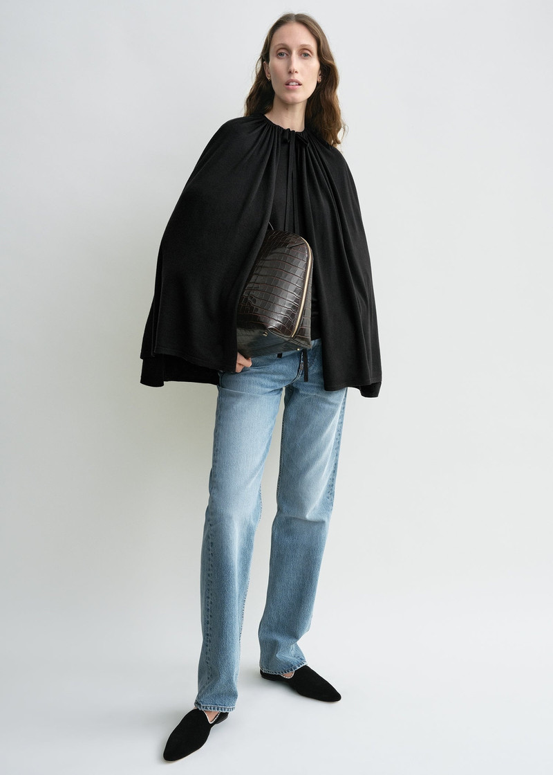 Totême Drawstring cape black outlook