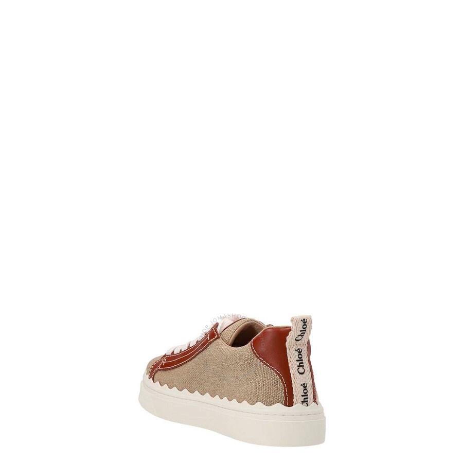 Chloe Linen And Leather Lauren Sneakers - 4