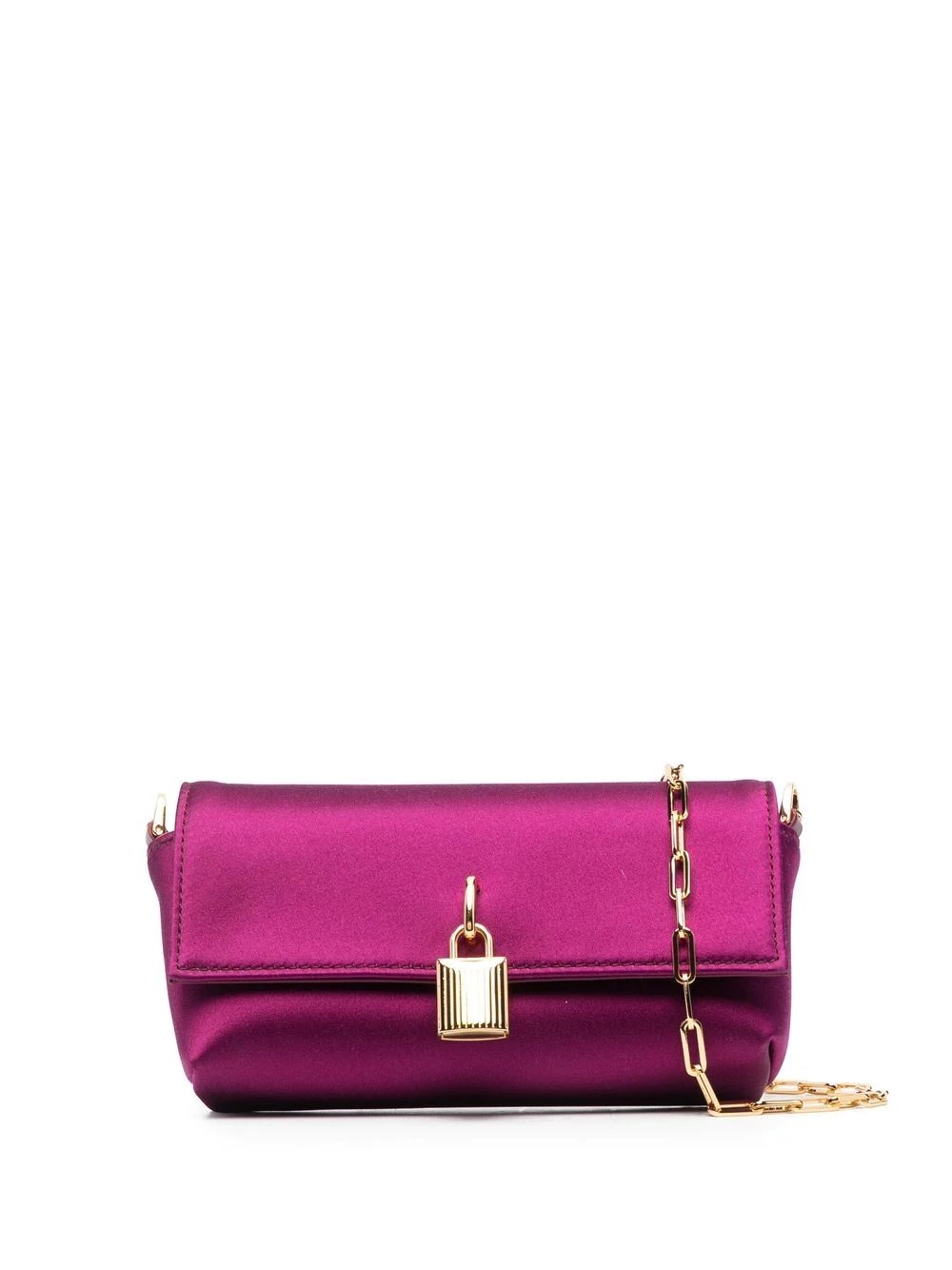 padlock-charm clutch bag - 1