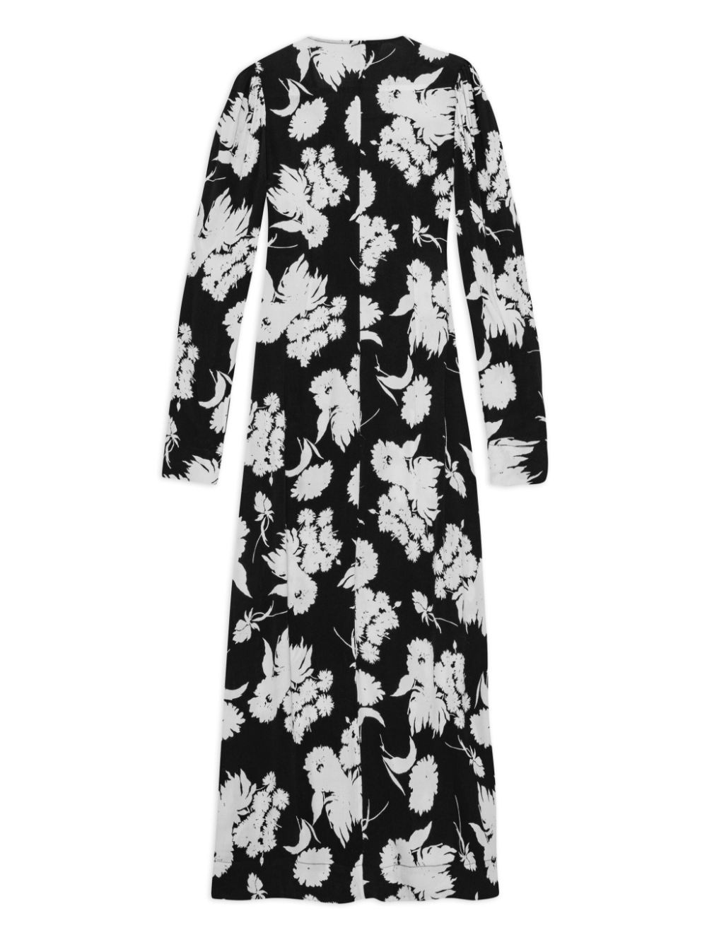 floral-print long-sleeve midi dress - 6