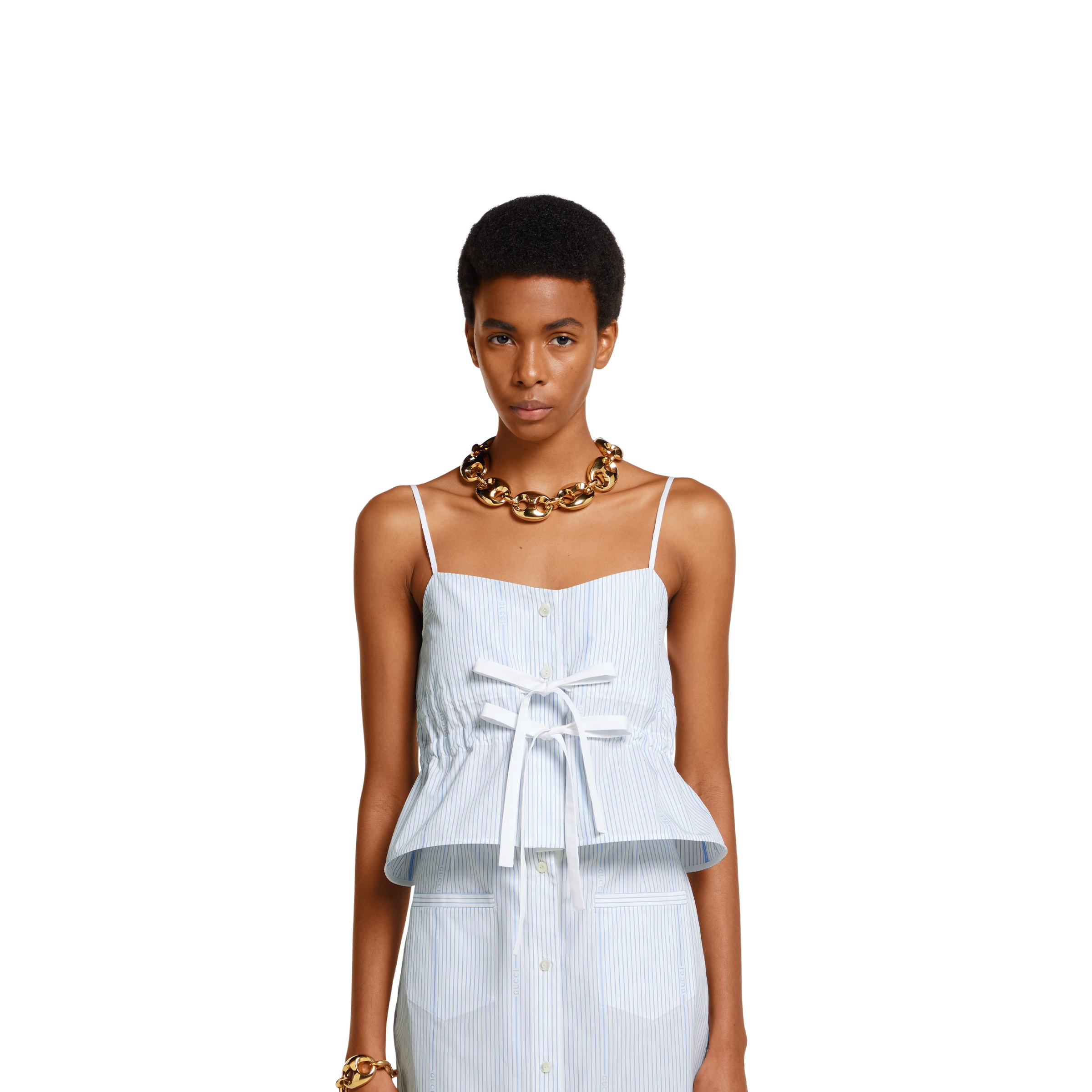 Gucci cotton fil coupé top - 3