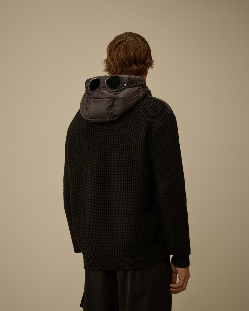 Extrafine Merino Wool Mixed Full Zip Goggle Sweater 4