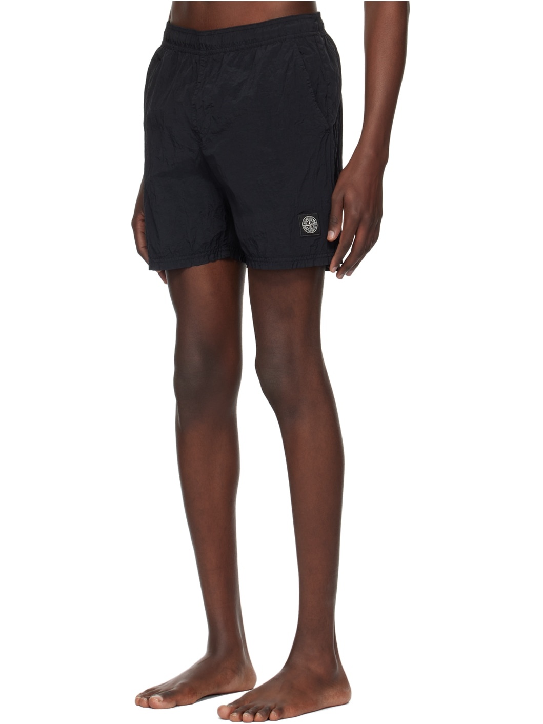 Black Crinkled Swim Shorts - 4