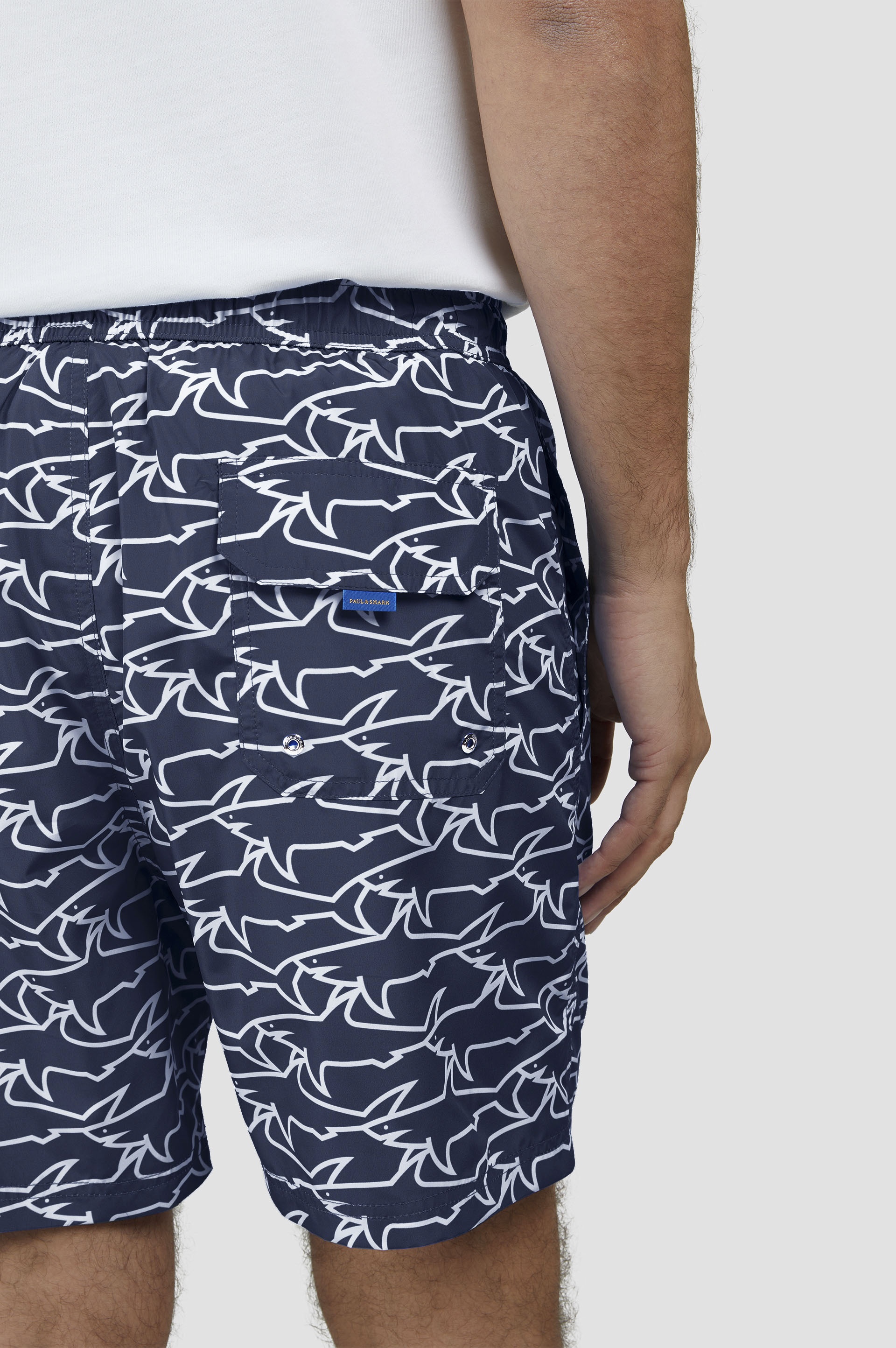 SWIM SHORTS WITH ALL-OVER SHARK PRINT - 4