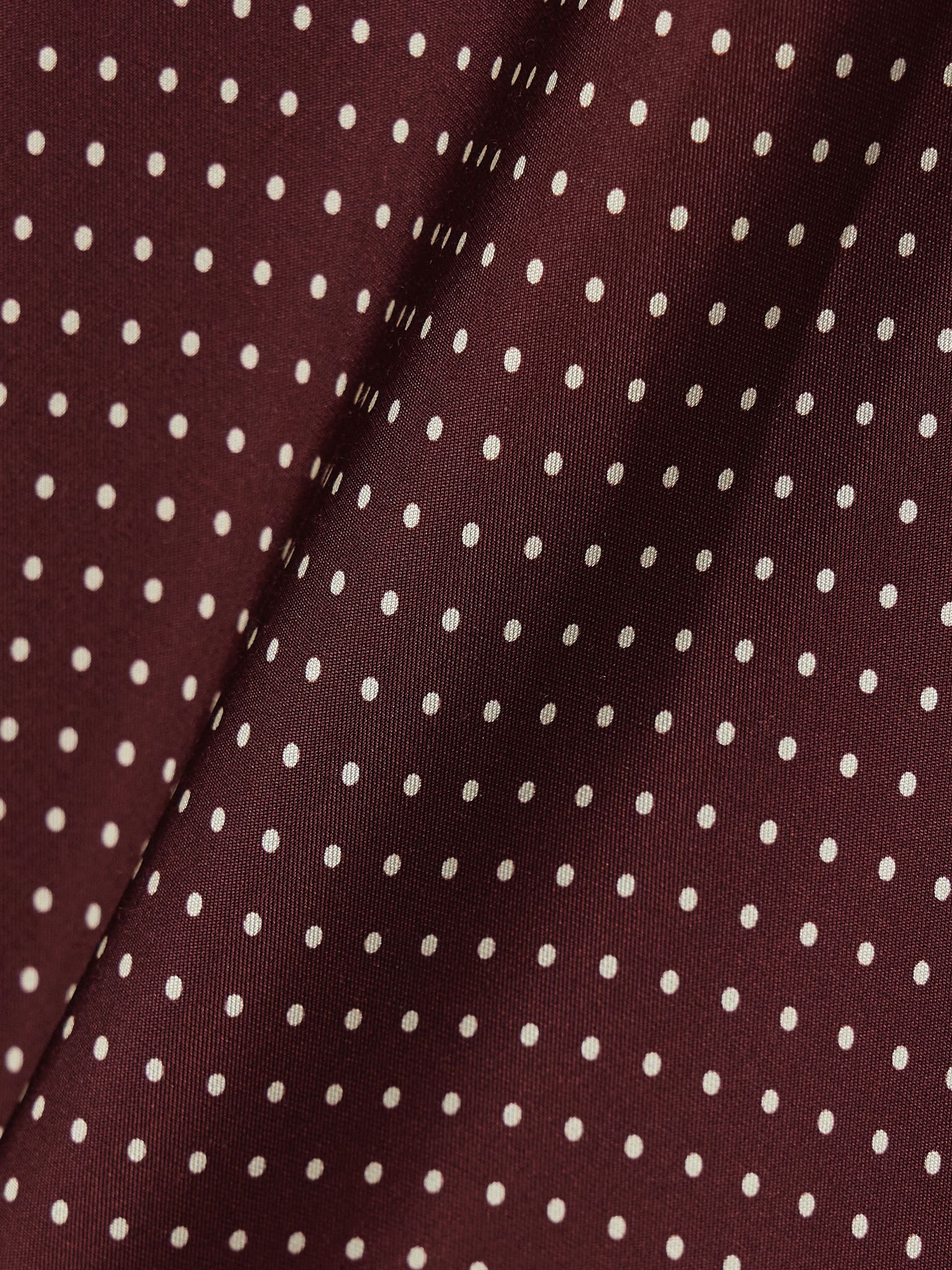 Elowette polka-dot silk-blend twill midi skirt Burgundy - 5