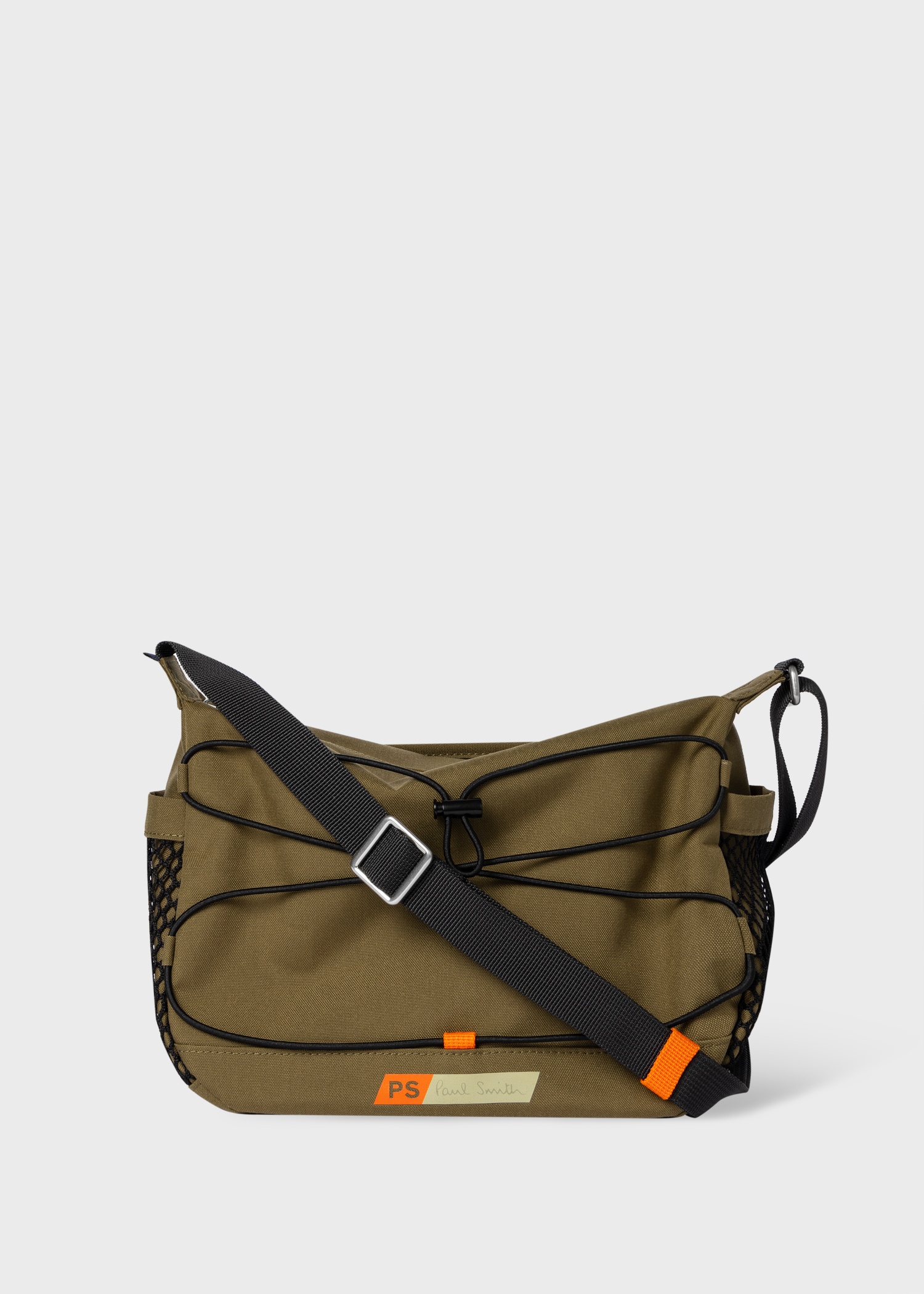 Khaki Nylon Utility Messenger Bag - 1