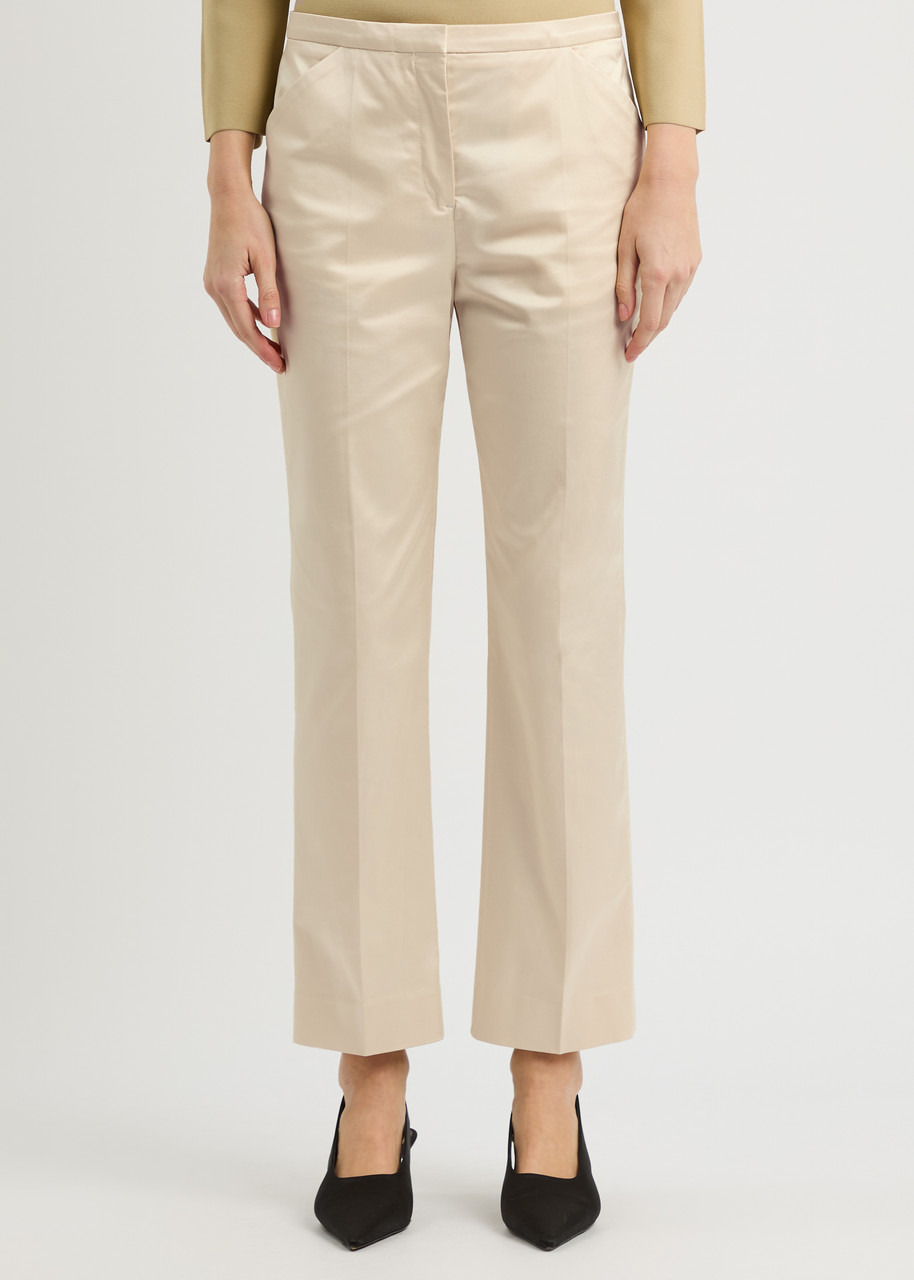 Toteme Cropped Straight-leg Satin Trousers - 2