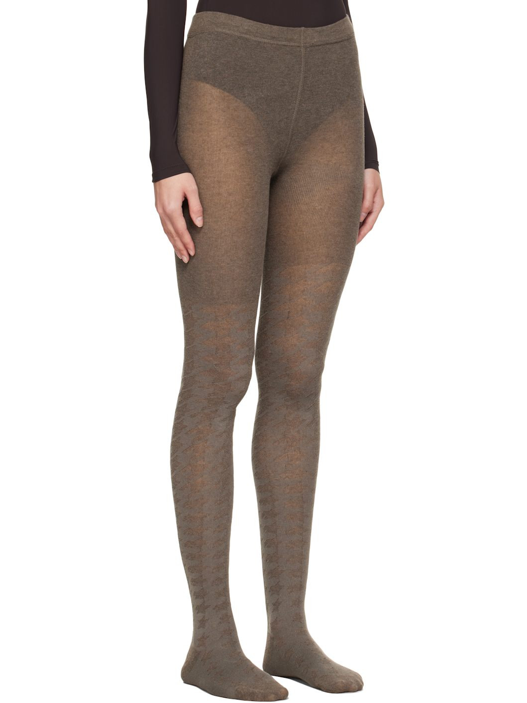 Gray Hound's Tooth Star Tights - 2