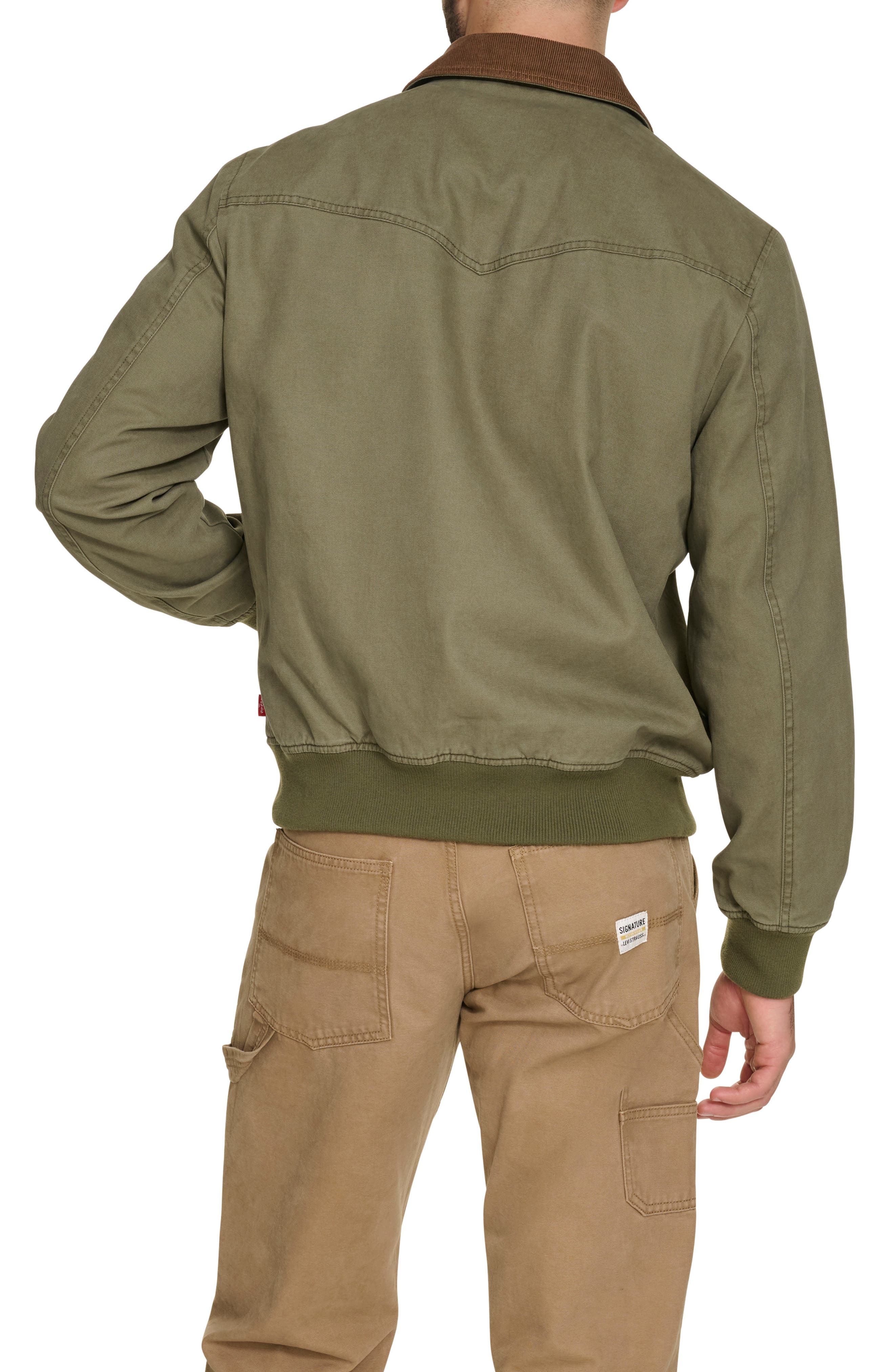 levi's Corduroy Collar Western Twill Bomber Jacket in Grapeleaf at Nordstrom - 2