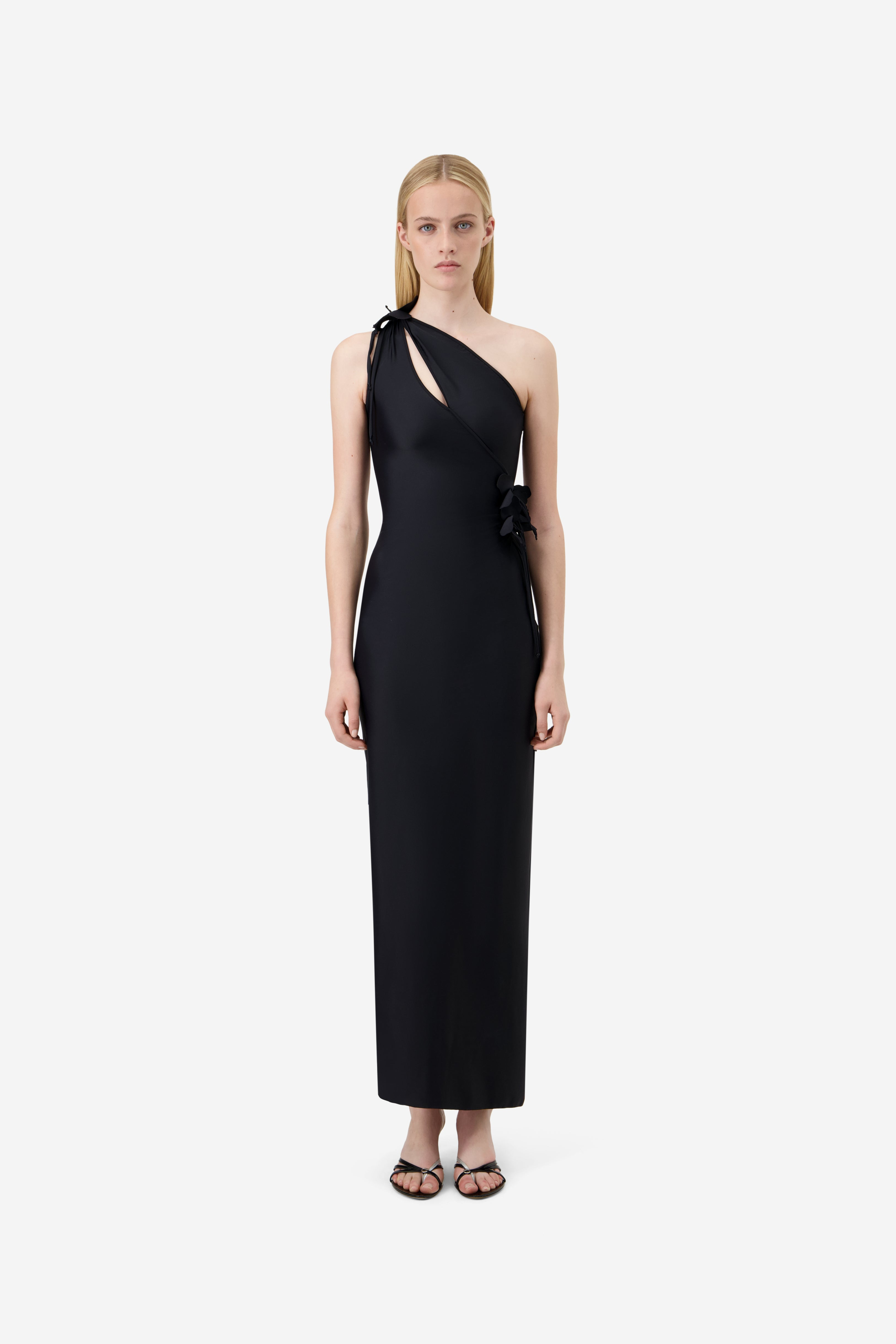 Asymmetric Flower Gown - 2