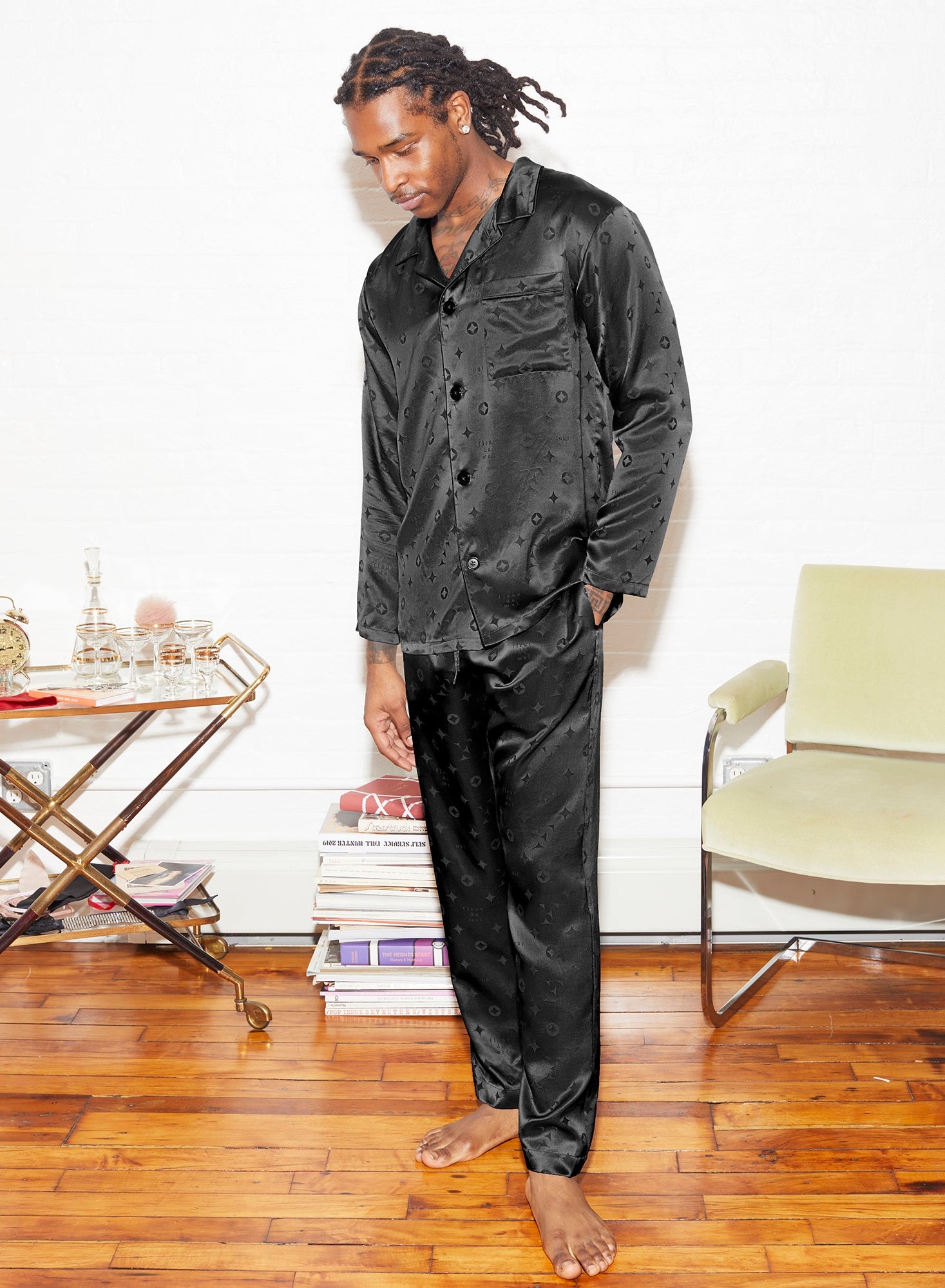 Silk Jacquard PJ Top - 3