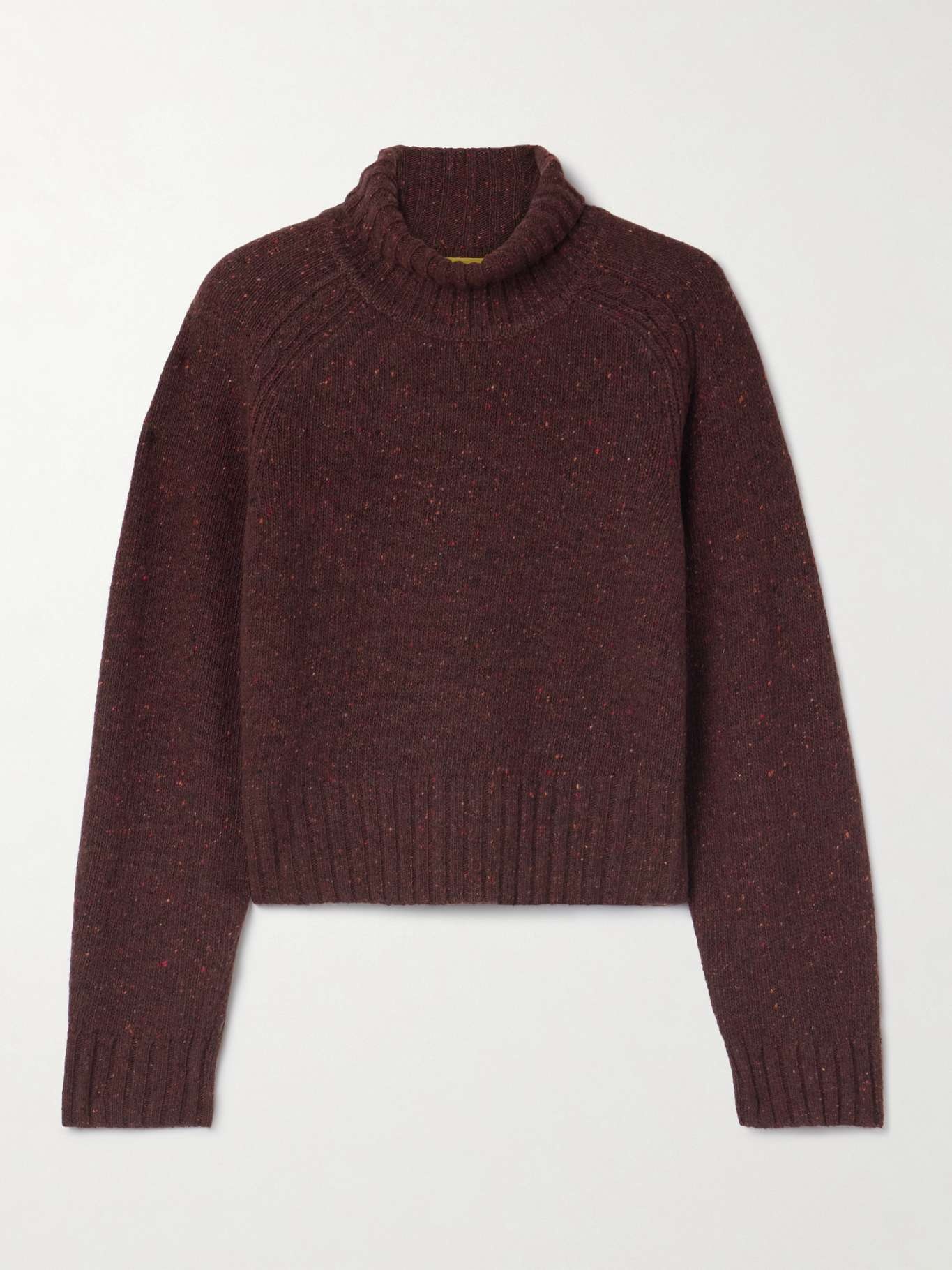 Cropped recycled-cashmere and merino wool-blend turtleneck sweater - 1