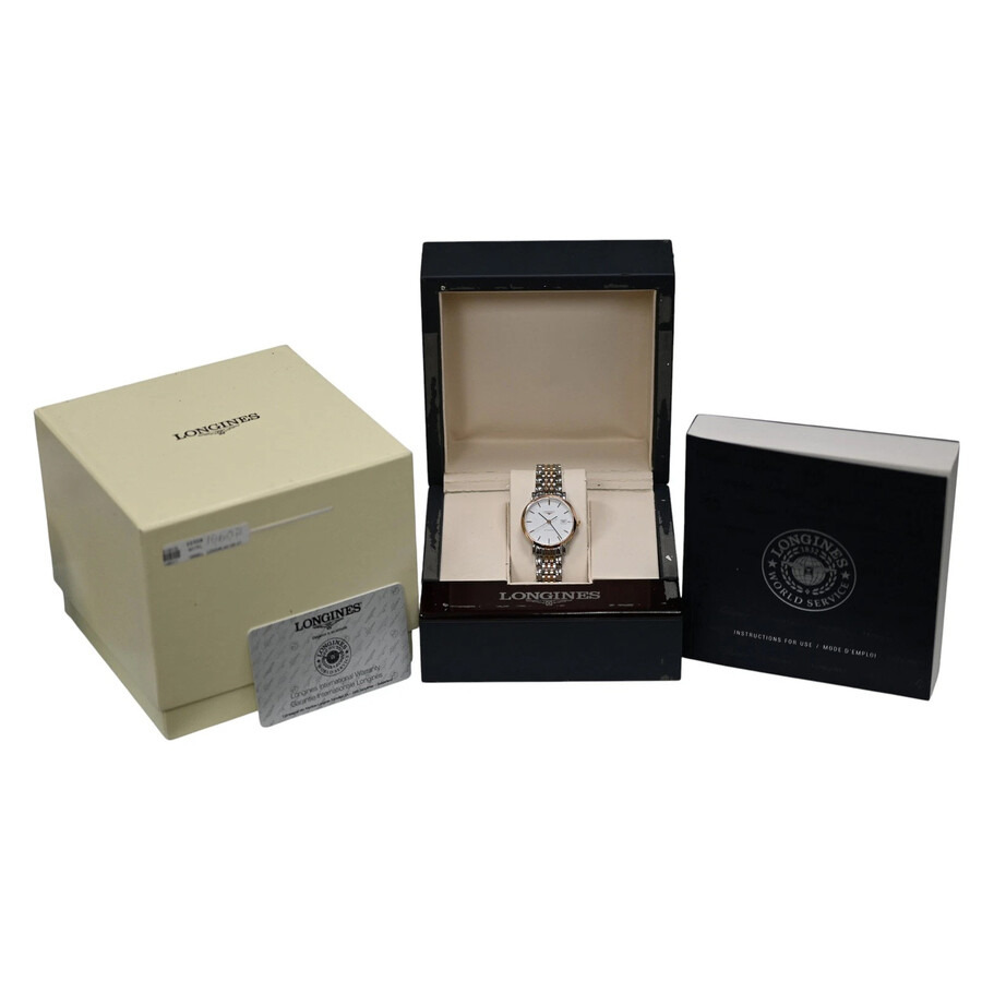 Pre-owned Longines Elegant Matte White Dial Ladies Watch L4.310.5.11.7 - 7