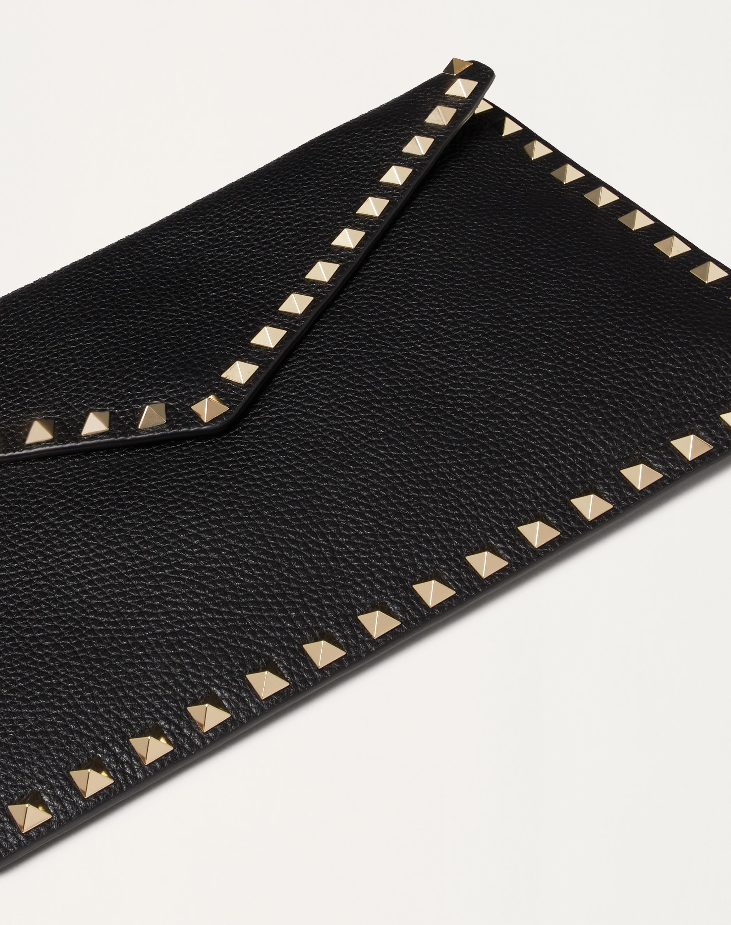 ROCKSTUD GRAINY CALFSKIN ENVELOPE POUCH - 6