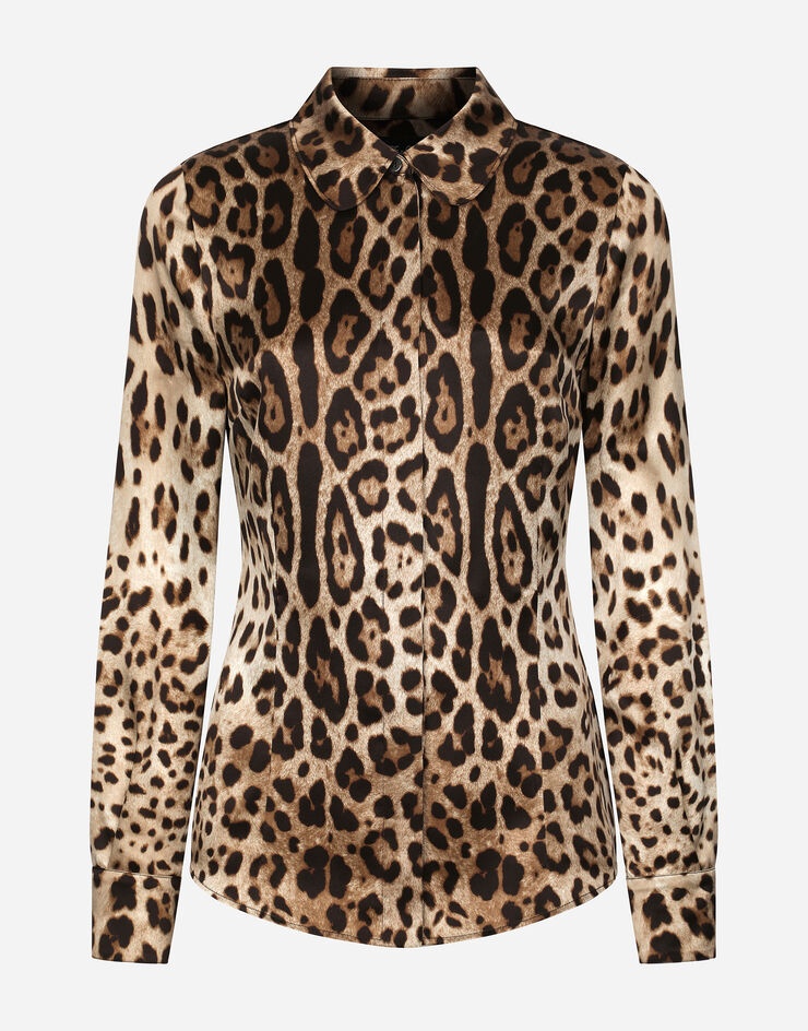 Leopard-print satin shirt - 1