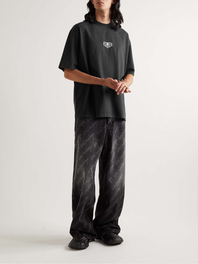 BALENCIAGA BB Paris Logo-Embroidered Cotton-Jersey T-Shirt outlook