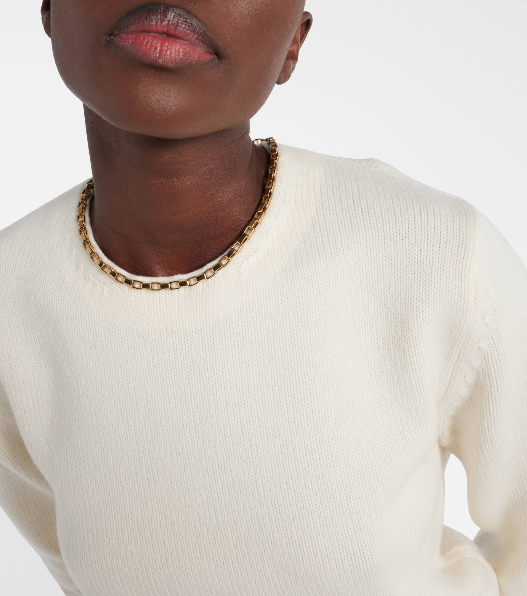 Chain-detail wool and cashmere sweater - 4