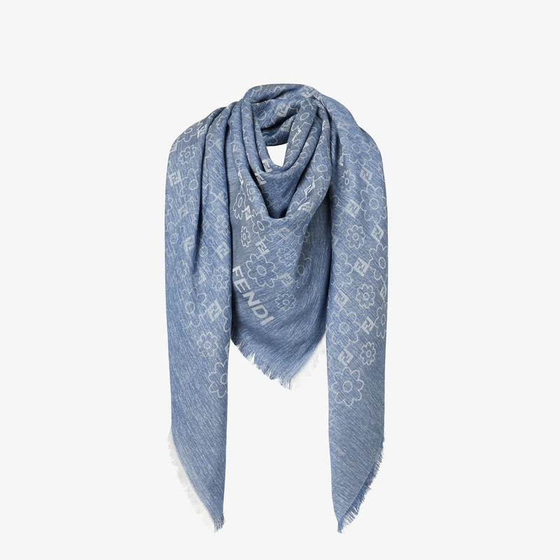 FF Shawl Blue cotton and silk shawl 3