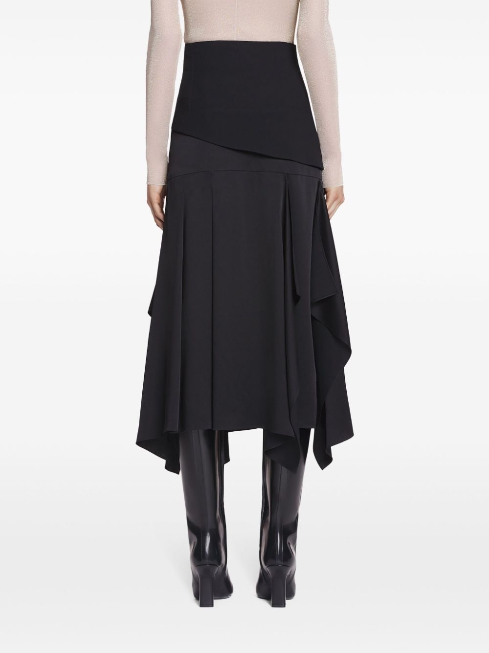 draped-detailing midi skirt - 4