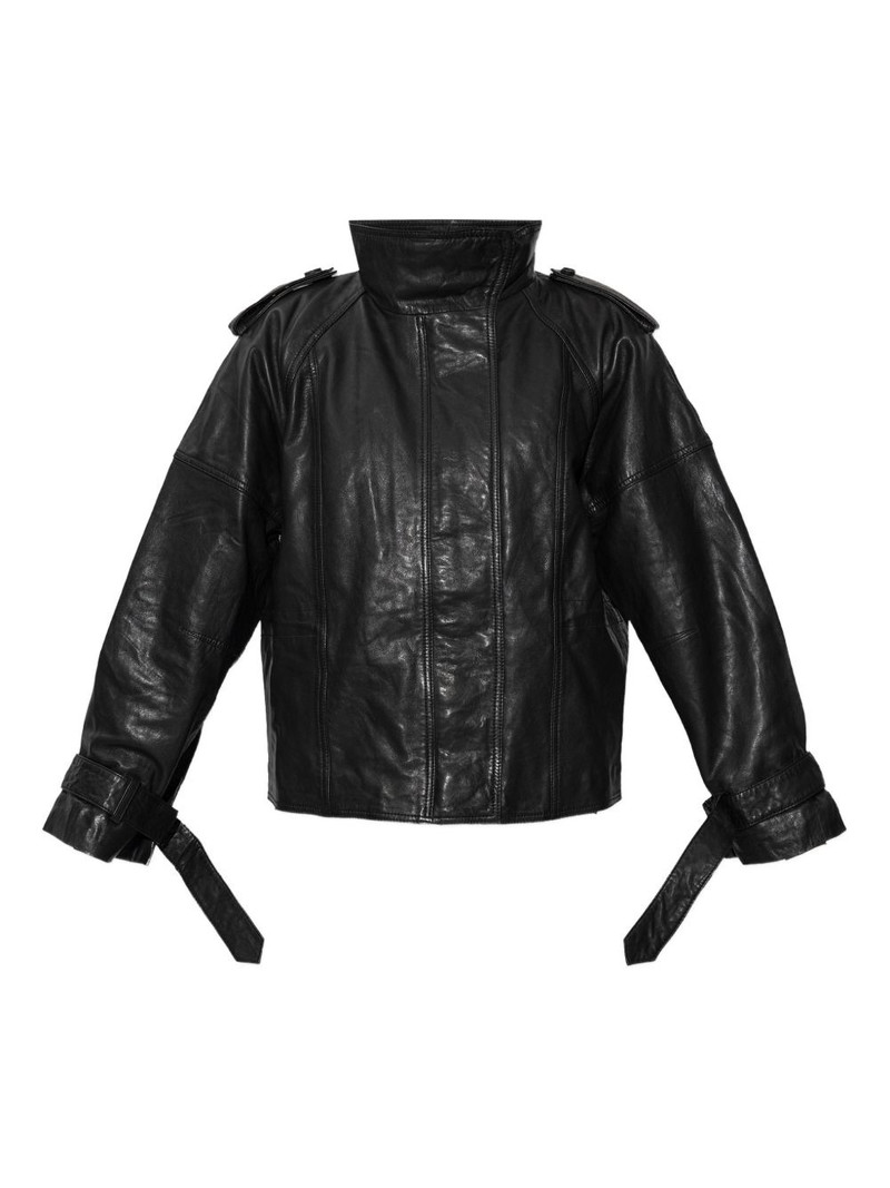 high-neck leather jacket 1