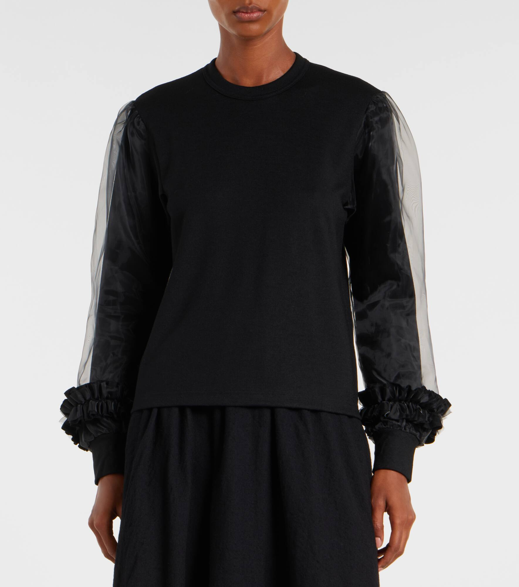 Tulle-trimmed wool sweater - 6