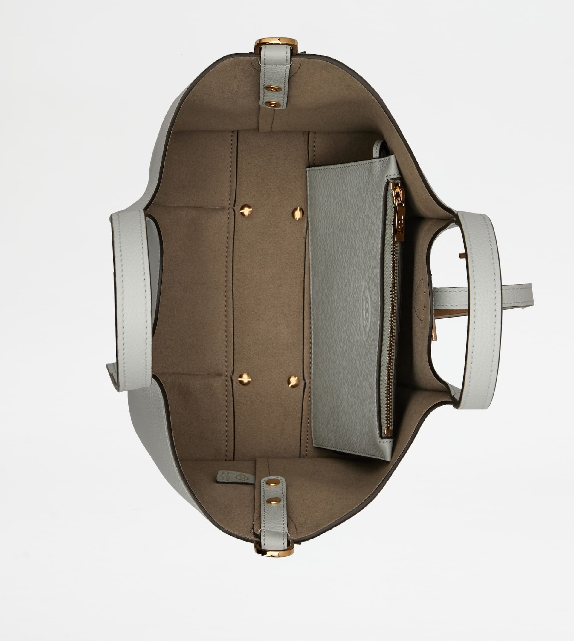 T TIMELESS SHOPPING BAG IN LEATHER MINI - GREY - 4