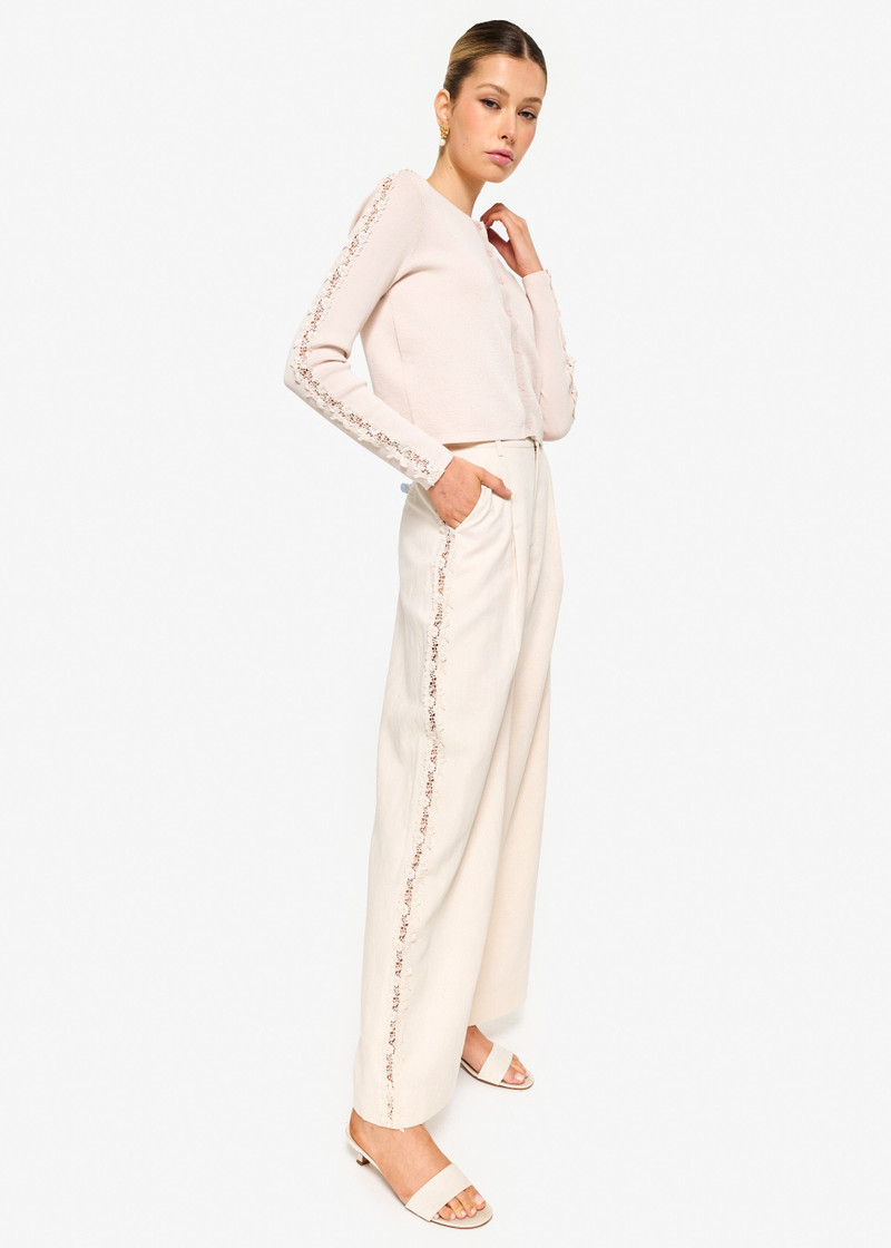 GARCIA LACE TRIM CARDIGAN BONE 3
