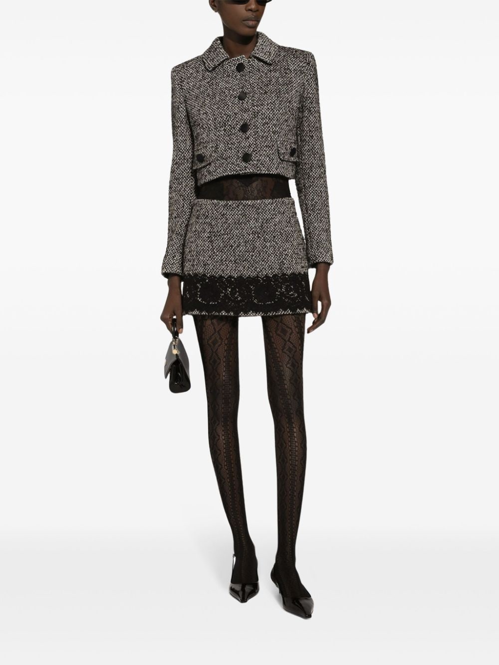 tweed cropped jacket - 3