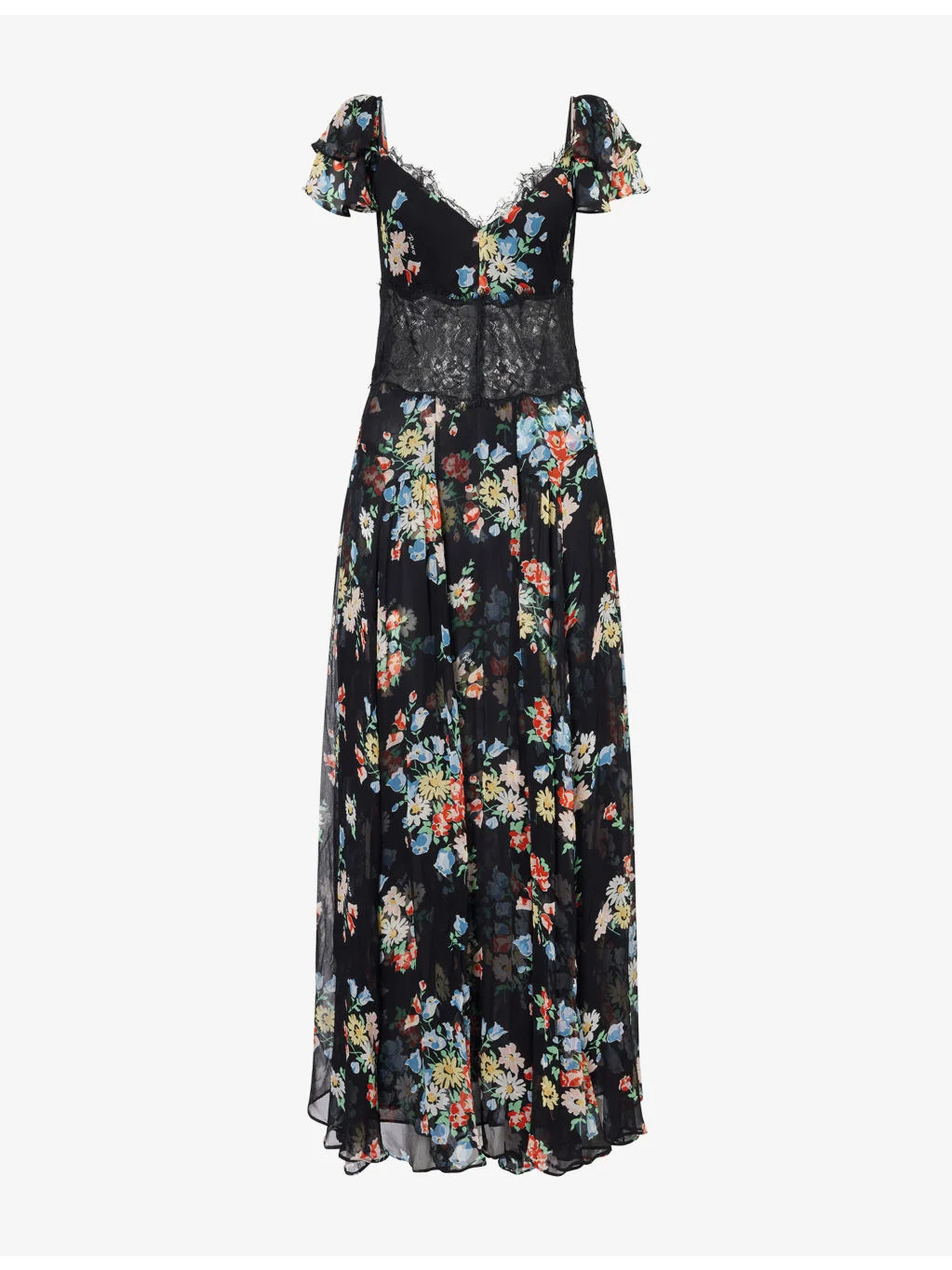 Carina Floral Chiffon Maxi Dress - 1