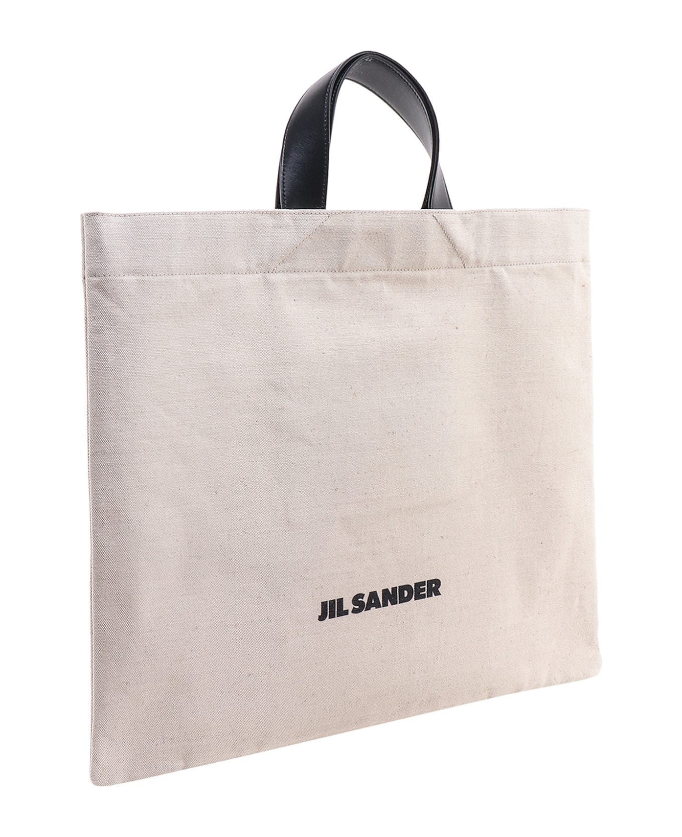 Ecru Cotton Blend Shopping Bag - 3