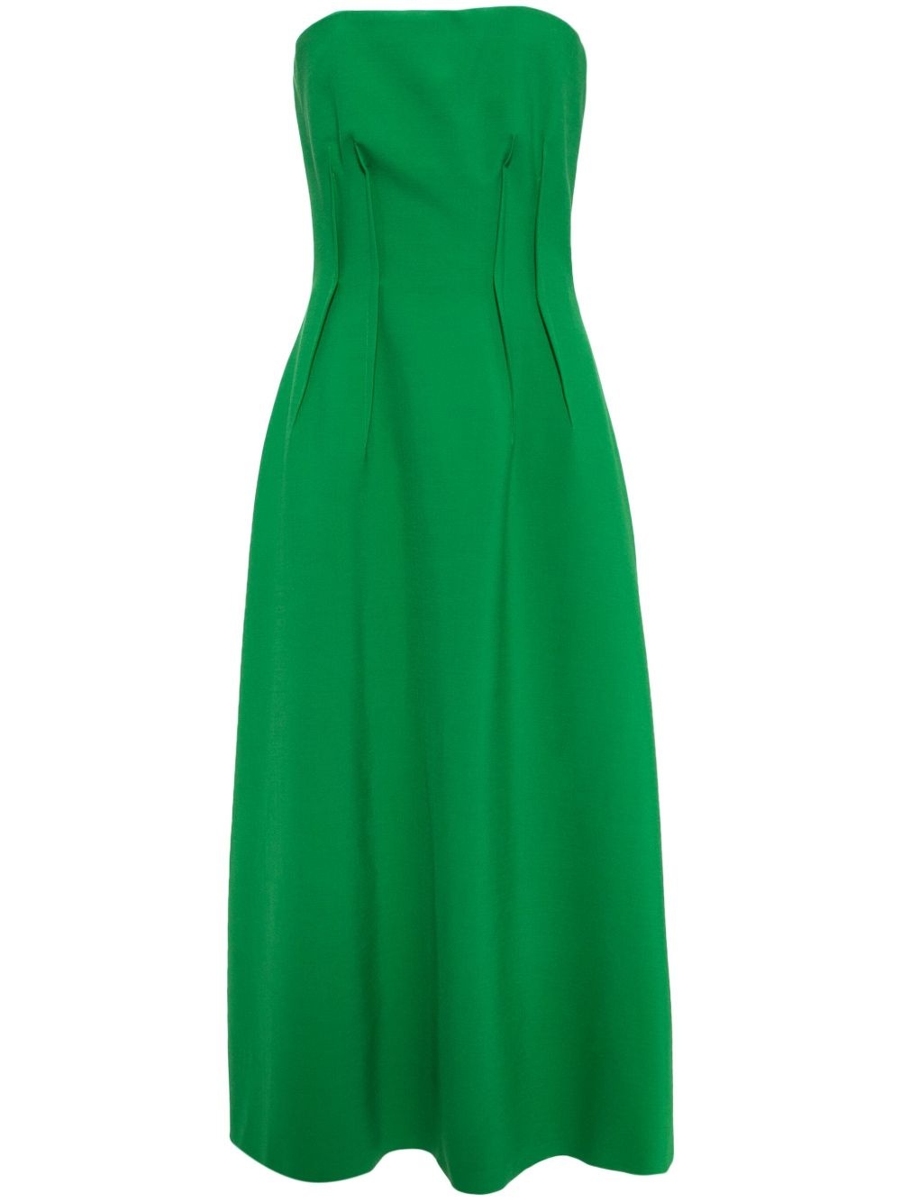 inverted-darts strapless dress - 1