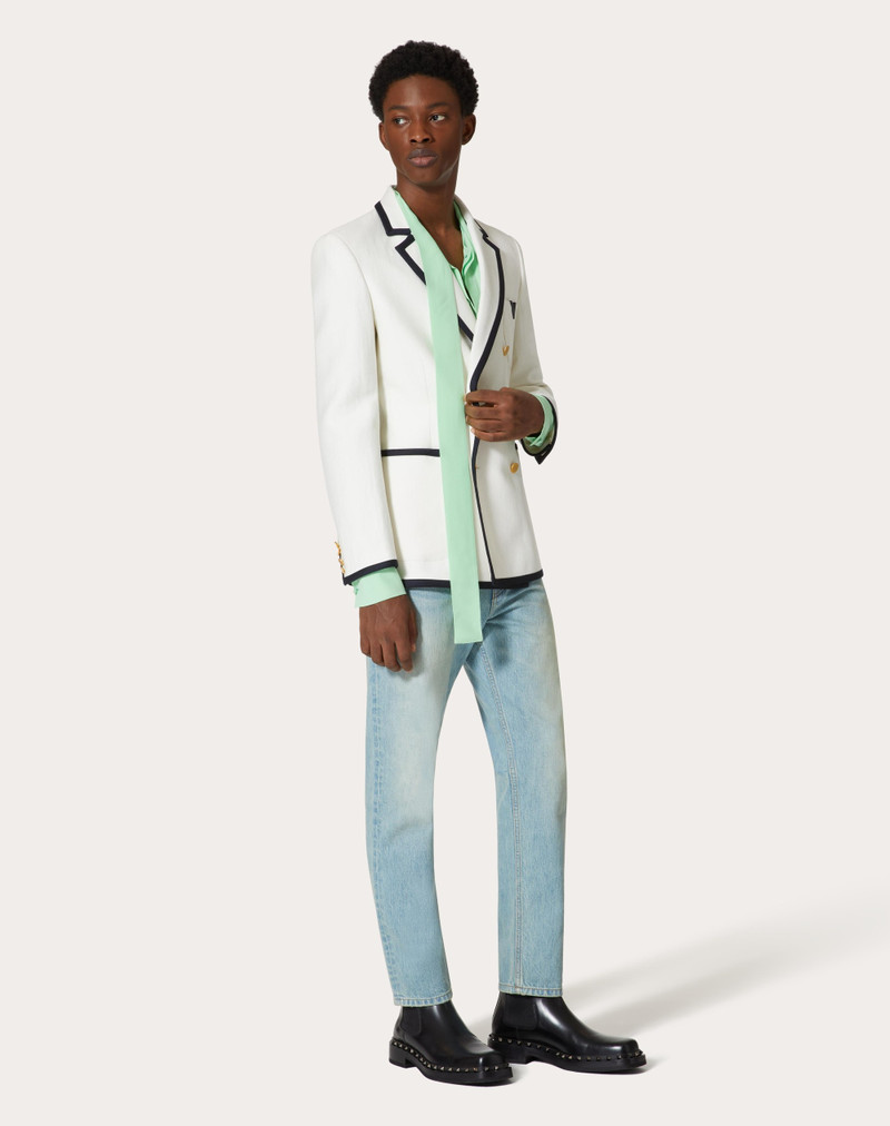 Valentino DENIM PANTS WITH EMBOSSED VLOGO SIGNATURE outlook