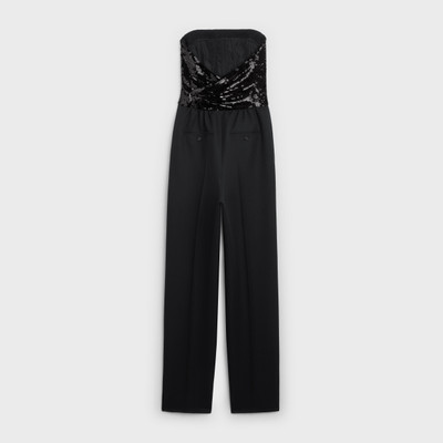 CELINE JUMPSUIT WITH EMBROIDERED BUSTIER IN GRAIN DE POUDRE outlook