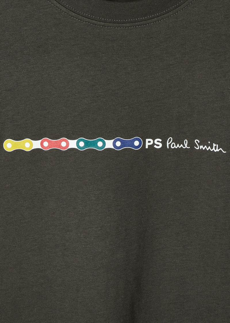Paul Smith Dark Grey 'Bike Chain' Print T-Shirt outlook