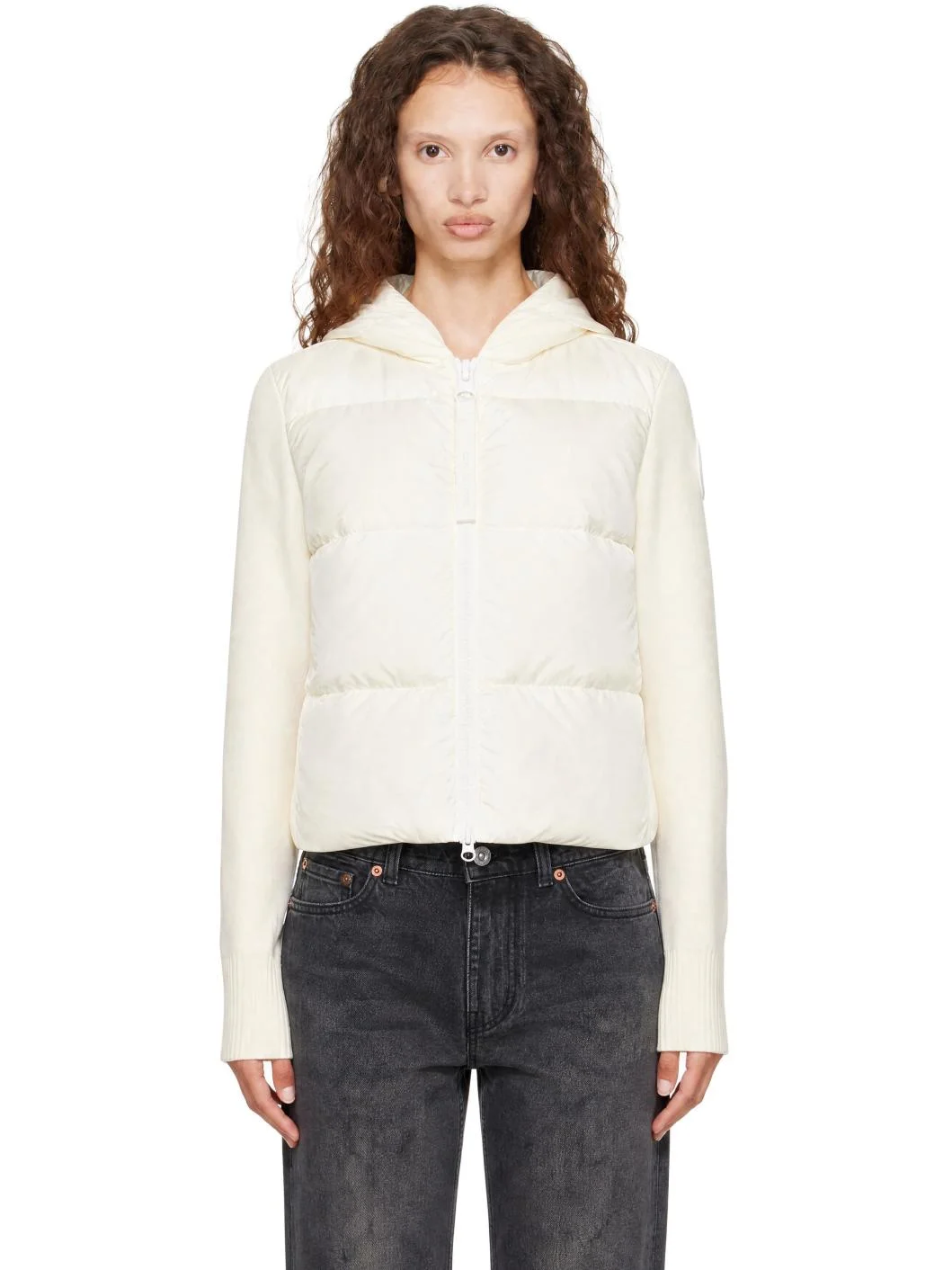 Off-White HyBridge Wide Quilt Knit Tonal Disc Down Jacket - 1