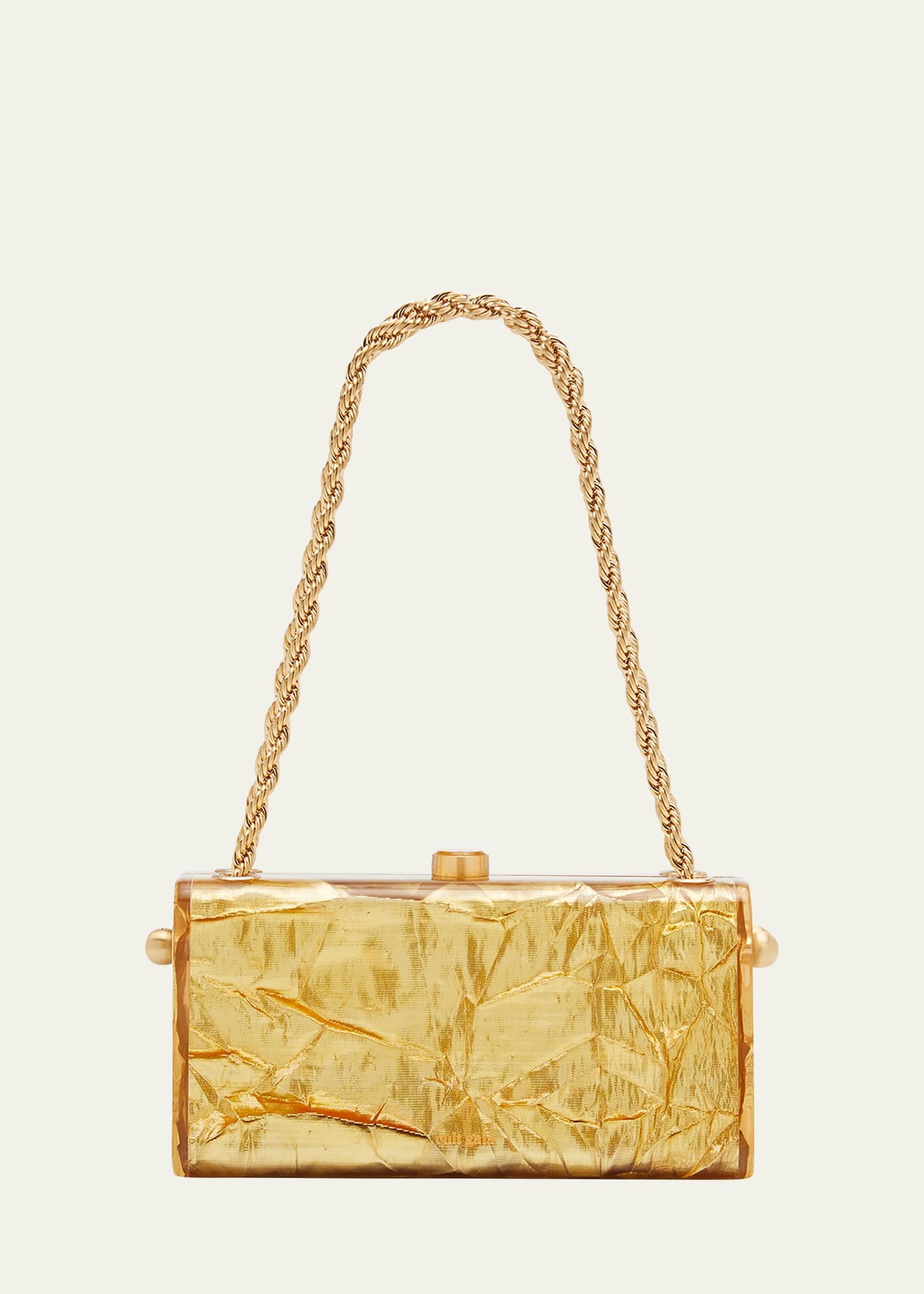 Hajar Crinkled Acrylic Chain Shoulder Bag - 1