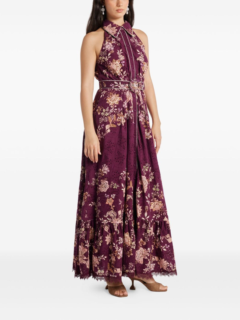 HEMANT & NANDITA Savi collared floral belted maxi dress outlook