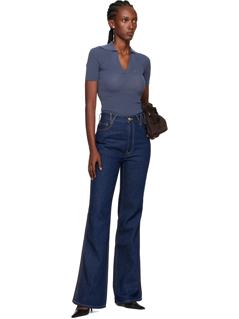 Vivienne Westwood Navy Ray 5 Pocket Jeans outlook