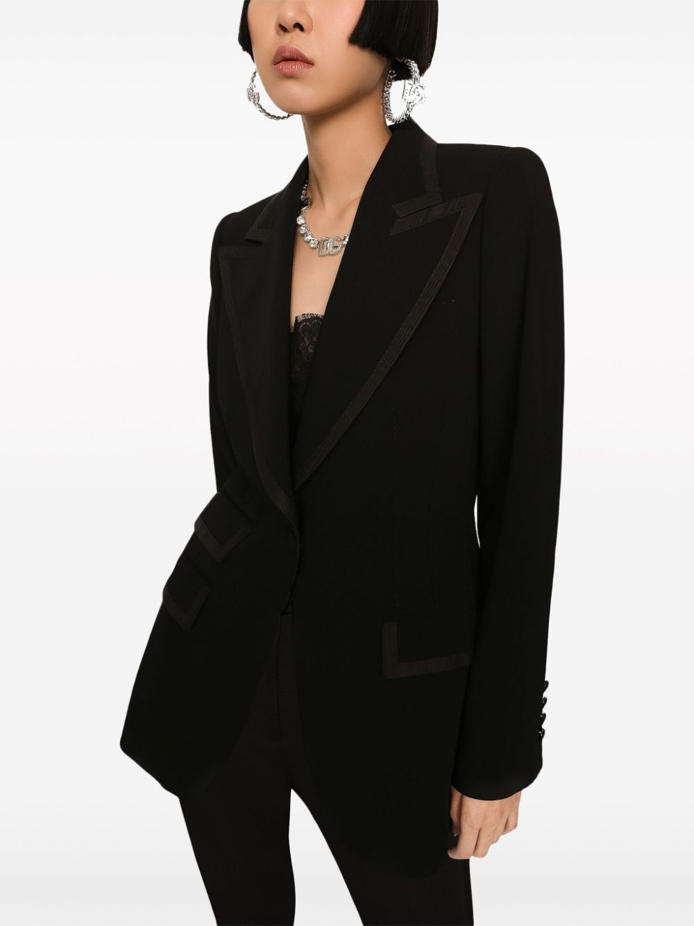 peak-lapels single-breasted blazer - 4